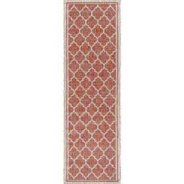 Trebol Moroccan Trellis Textured Weave Indoor/outdoor Runner Rug